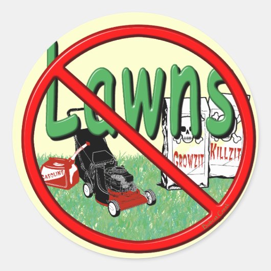 Go Green Anti-Lawn Runder Aufkleber (Vorderseite)