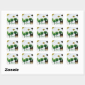 Go Green Artistic Landscape Collage Square Sticker (Blatt)