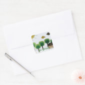 Go Green Artistic Landscape Collage Square Sticker (Umschlag)