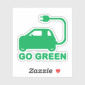 Go Green ~ Drive Electric Cars Aufkleber (Blatt)