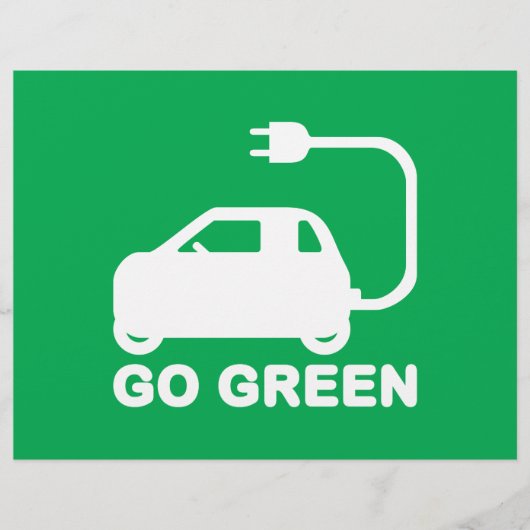 Go Green ~ Drive Electric Cars Flyer (Vorne)