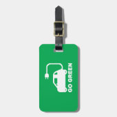 Go Green ~ Drive Electric Cars Gepäckanhänger (Vorderseite vertikal)