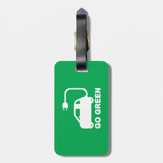 Go Green ~ Drive Electric Cars Gepäckanhänger (Rückseite vertikal)