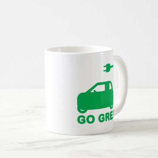 Go Green ~ Drive Electric Cars Kaffeetasse (VorderseiteRechts)
