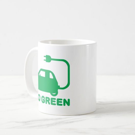 Go Green ~ Drive Electric Cars Kaffeetasse (Vorderseite Links)
