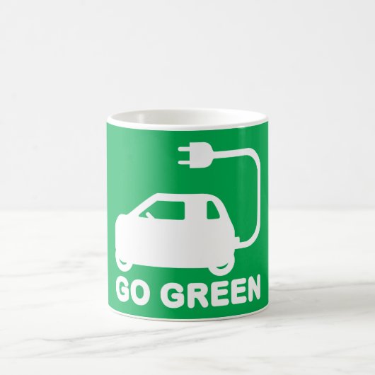 Go Green ~ Drive Electric Cars Kaffeetasse (Mittel)