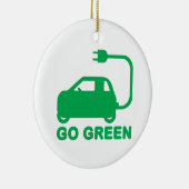 Go Green ~ Drive Electric Cars Keramikornament (Rechts)