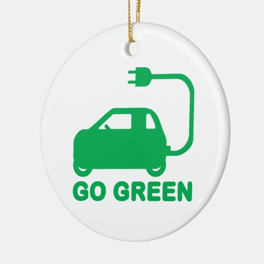 Go Green ~ Drive Electric Cars Keramikornament (Links)