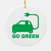 Go Green ~ Drive Electric Cars Keramikornament (Hinten)