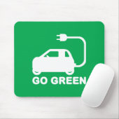 Go Green ~ Drive Electric Cars Mousepad (Mit Mouse)