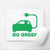 Go Green ~ Drive Electric Cars Mousepad (Mit Mouse)