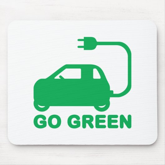 Go Green ~ Drive Electric Cars Mousepad (Vorne)