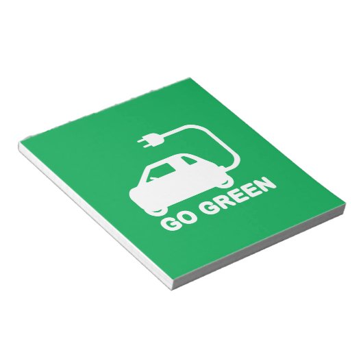 Go Green ~ Drive Electric Cars Notizblock (angewinkelt)