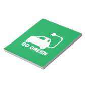 Go Green ~ Drive Electric Cars Notizblock (Rotiert)