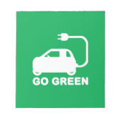 Go Green ~ Drive Electric Cars Notizblock (Vorderseite)