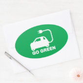 Go Green ~ Drive Electric Cars Ovaler Aufkleber (Umschlag)