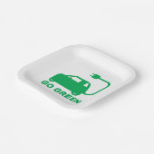Go Green ~ Drive Electric Cars Pappteller (Gewinkelt)