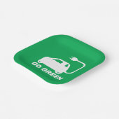 Go Green ~ Drive Electric Cars Pappteller (Gewinkelt)