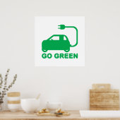 Go Green ~ Drive Electric Cars Poster (Küche)