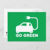 Go Green ~ Drive Electric Cars Postkarte (Vorne/Hinten)