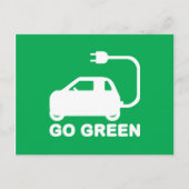 Go Green ~ Drive Electric Cars Postkarte (Vorderseite)