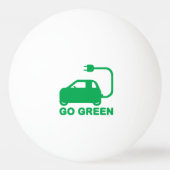 Go Green ~ Drive Electric Cars Tischtennisball (Rückseite)