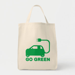 Go Green ~ Drive Electric Cars Tragetasche