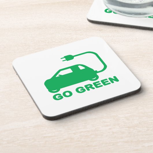 Go Green ~ Drive Electric Cars Untersetzer (Linke Seite)