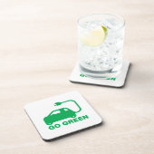 Go Green ~ Drive Electric Cars Untersetzer (Rechte Seite)
