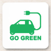 Go Green ~ Drive Electric Cars Untersetzer (Vorderseite)
