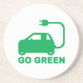 Go Green ~ Drive Electric Cars Untersetzer (Vorne)