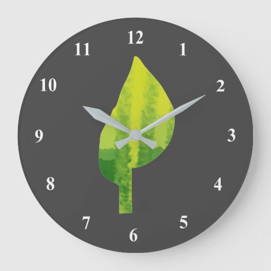 Go green eco nature leaf design große wanduhr (Vorderseite)