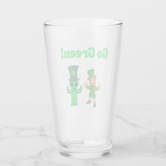 Go Green Leprechaun & Alien Glas (Rückseite)