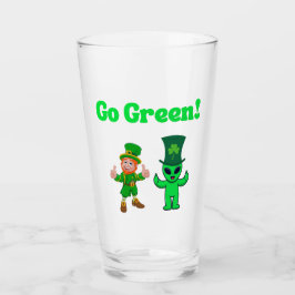 Go Green Leprechaun & Alien Glas