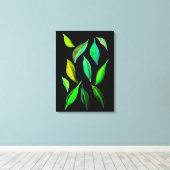 Go Green Öko Blätter Aquarellbilder Leinwanddruck (Insitu (Holzboden))