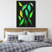 Go Green Öko Blätter Aquarellbilder Leinwanddruck (Insitu (Schlafzimmer))