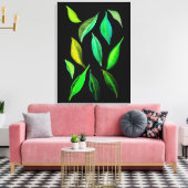 Go Green Öko Blätter Aquarellbilder Leinwanddruck (Insitu (Wohnzimmer))