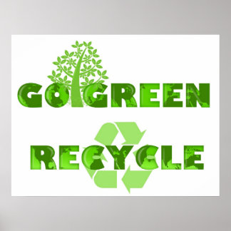 Go Green Öko Tree Recycle Illustration Poster
