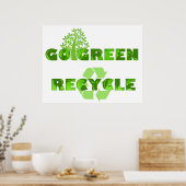 Go Green Öko Tree Recycle Illustration Poster (Küche)