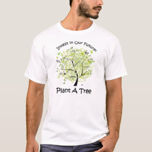 Go Green Pflanze A Tree Typografy T-Shirt