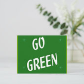 Go Green Postkarte (Stehend Vorderseite)