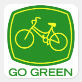 Go Green Quadratischer Aufkleber (Vorderseite)
