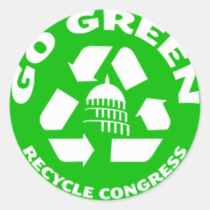 Go Green, Recycle Congress - Aufkleber