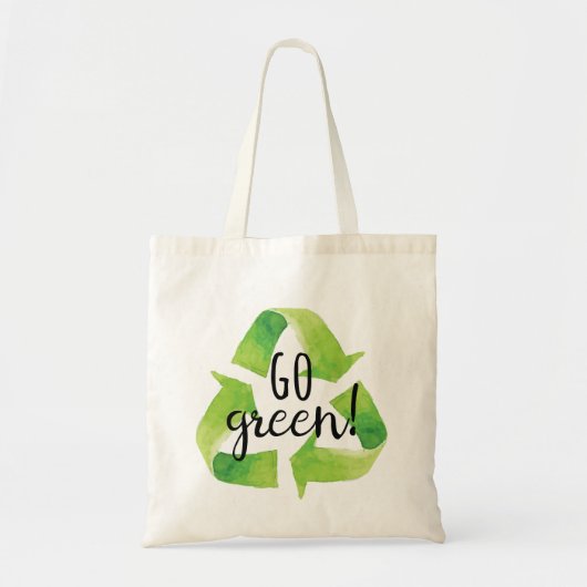 Go Green Recycle Tote Bag Tragetasche (Vorne)