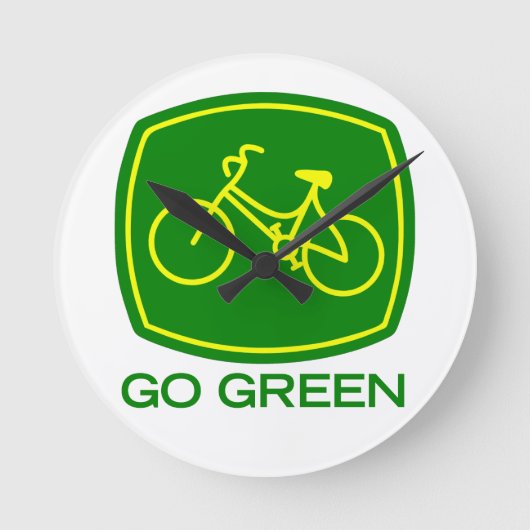 Go Green Runde Wanduhr (Vorderseite)