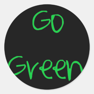 Go Green Runder Aufkleber
