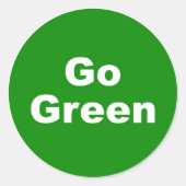 Go Green Sign Runder Aufkleber (Vorderseite)