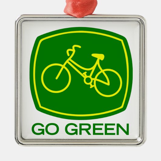 Go Green Silbernes Ornament (Vorne)