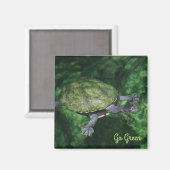 Go Green Turtle Magnet (Vorderseite/Rückseite)
