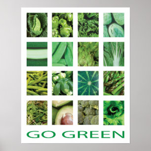 Go Green Vegetables Küche Poster